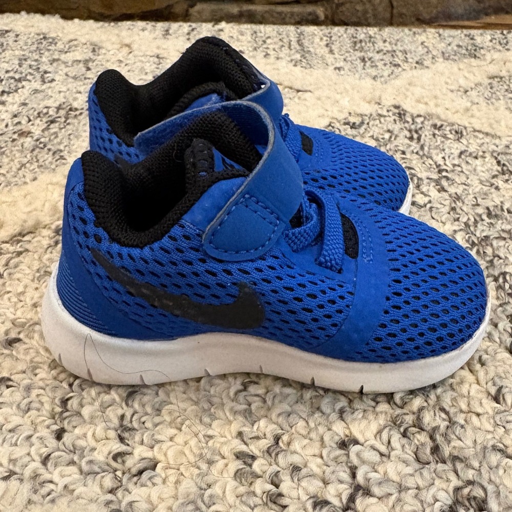 Nike Toddler Shoes Sizeโ 3C Blue Mesh Hook & Loop Sneakers Lightweight EUC